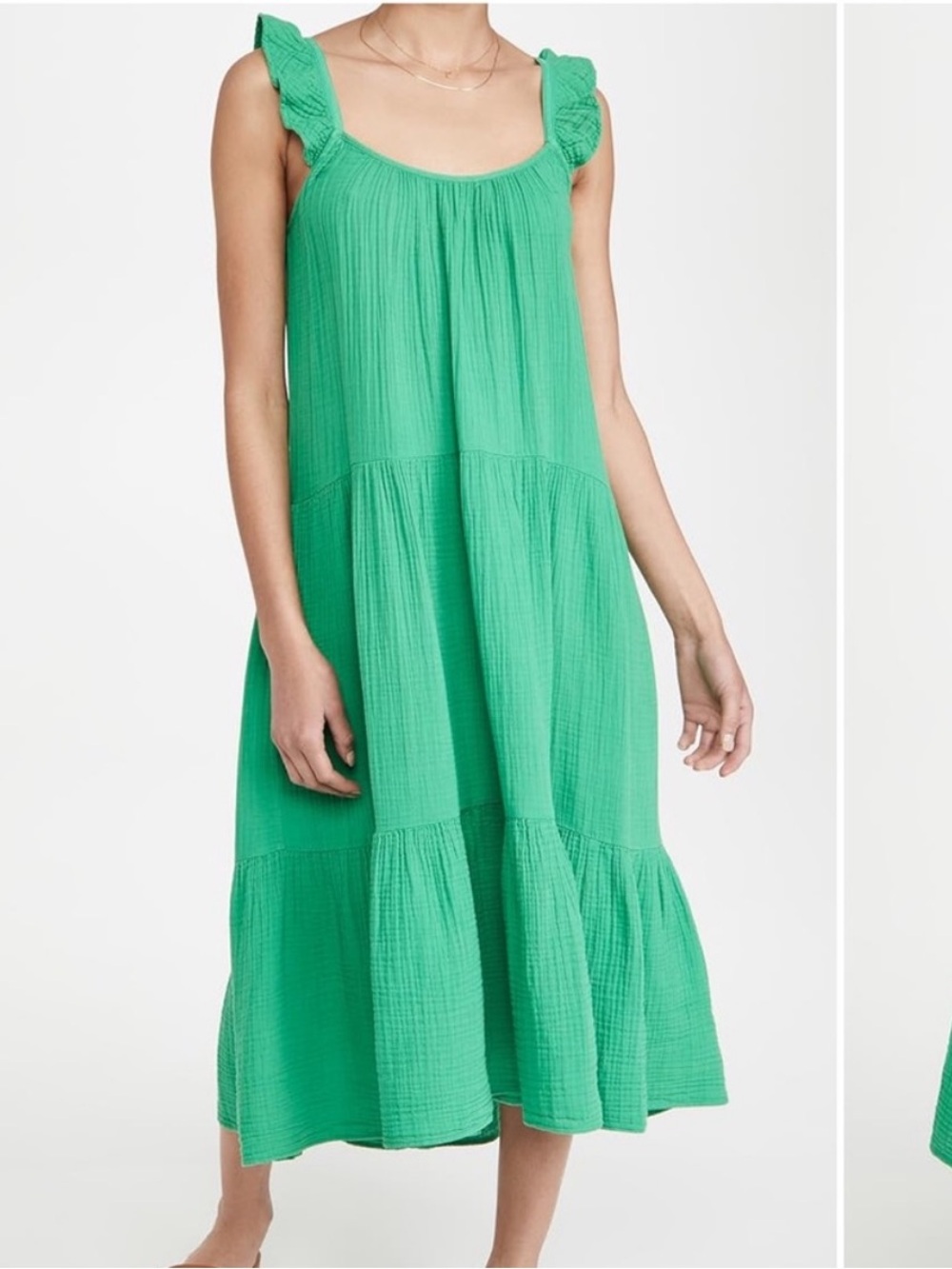Xirena Dress Rumer Midi Cotton Gauze in Kelly Green